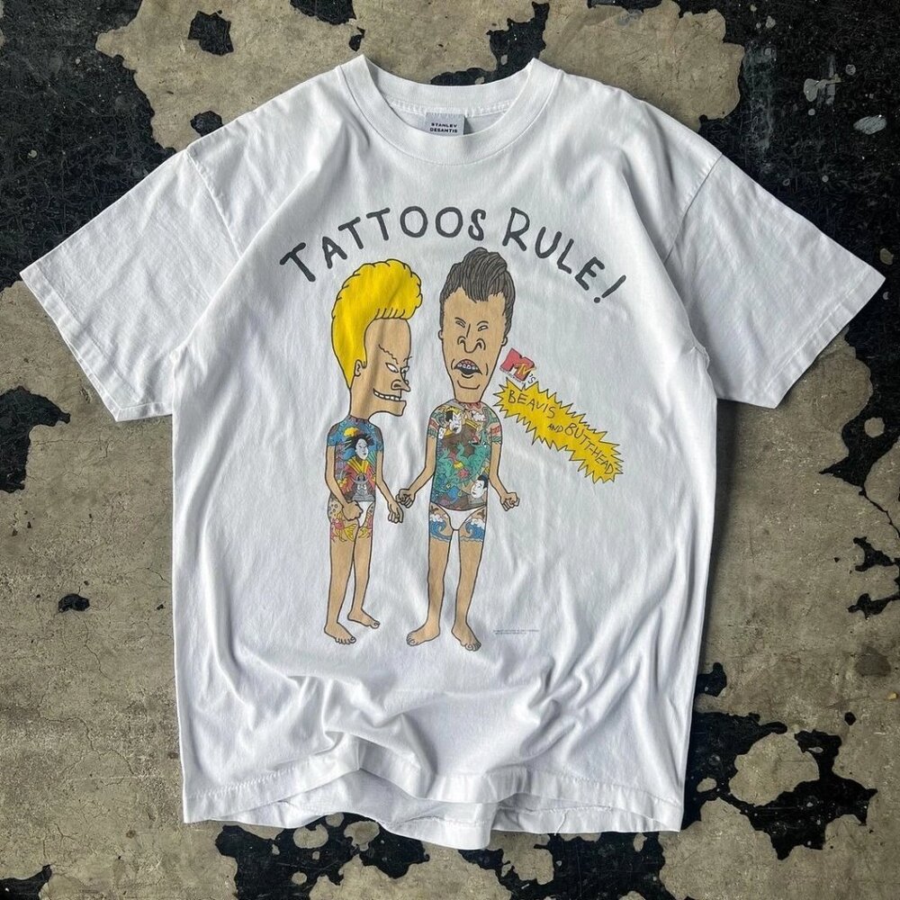 BEAVIS AND BUTTHEAD 'TATTOOS RULE' T-SHIRT 166